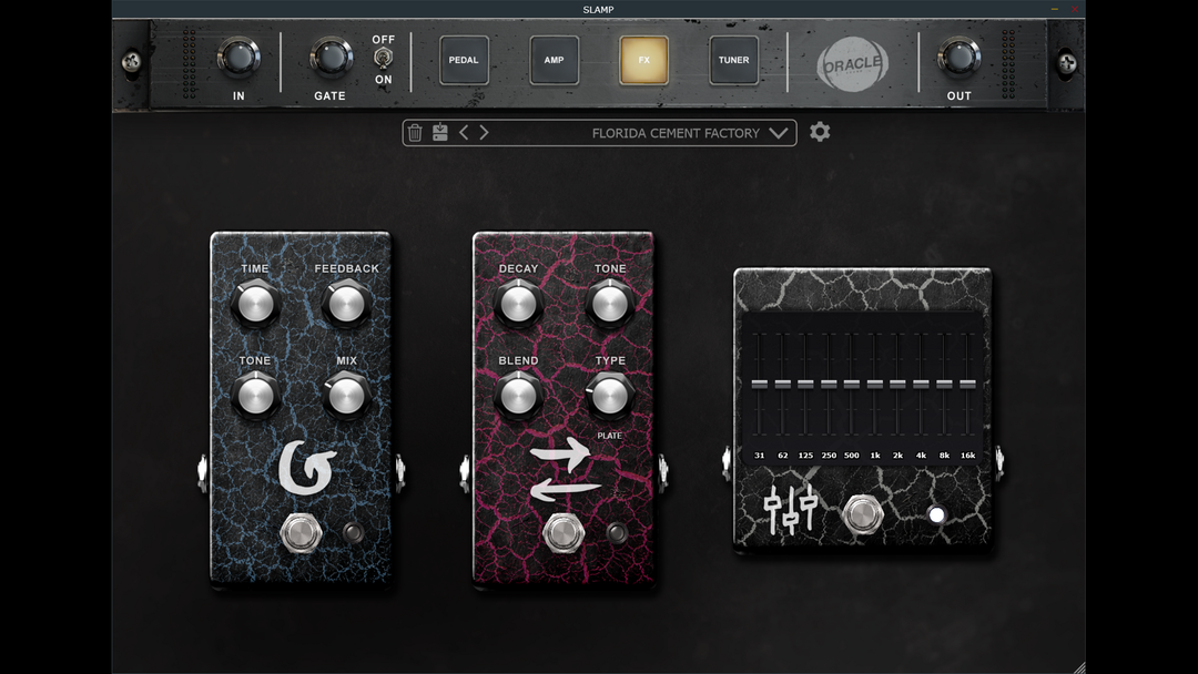 The SLAMP amp sim FX and cab section