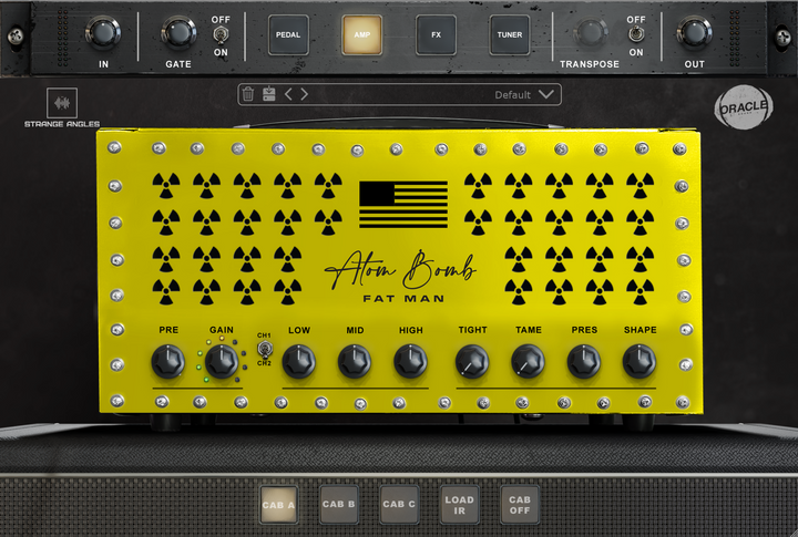 ATOM BOMB v2.5 amp panel with gain, EQ, cabinets and transpose - Oracle Sound