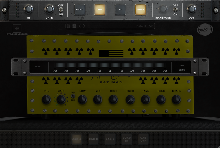ATOM BOMB v2.5 rack tuner overlay with note and cents display - Oracle Sound