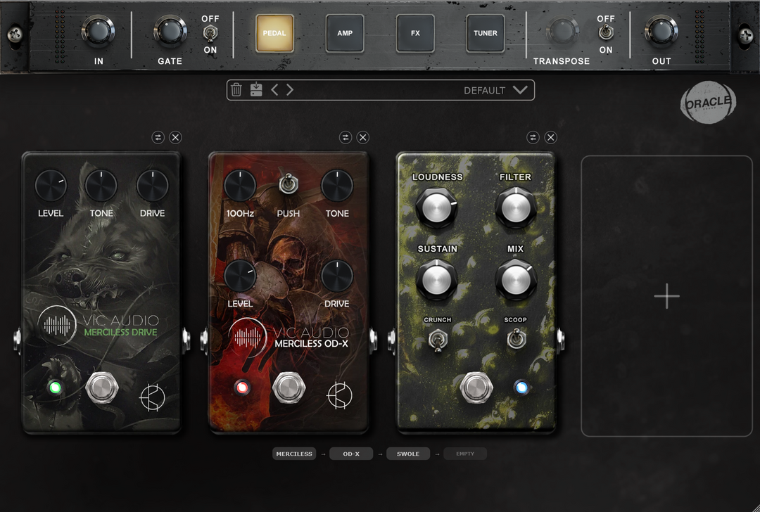 SLAMP v2.5 pedalboard with MERCILESS DRIVE, MERCILESS OD-X and SWOLE - Oracle Sound