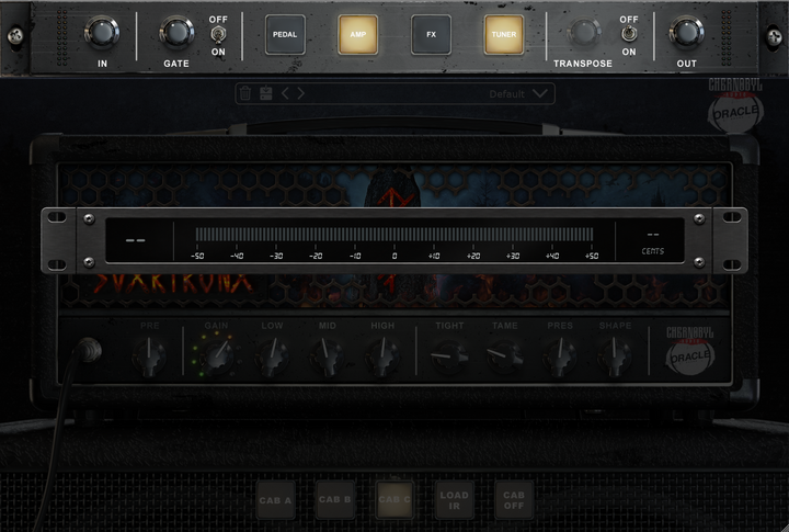 SVARTRUNA v2.5 rack tuner overlay with note and cents display - Oracle Sound